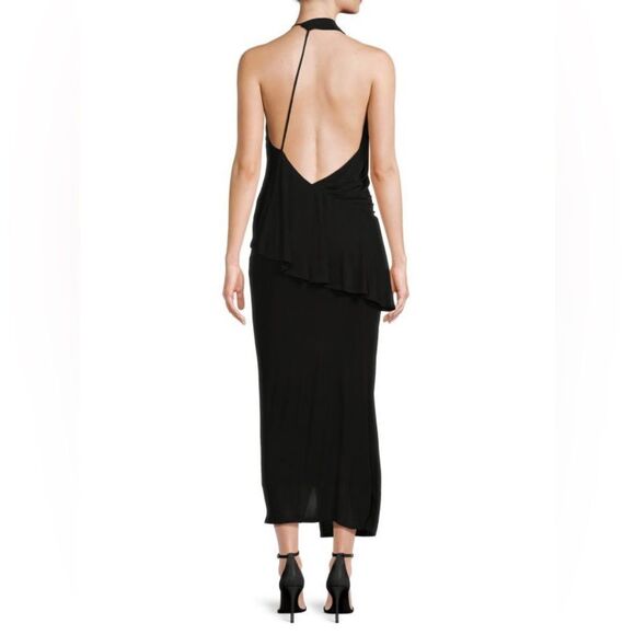 REISS Xena Halterneck Draped Maxi Dress - Picture 3 of 8